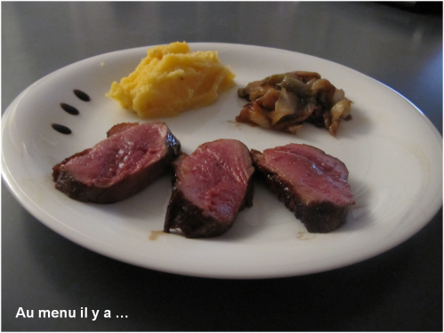 [Recette] Magret de canard au miel et vinaigre balsamique, purée butternut, endives caramélisées