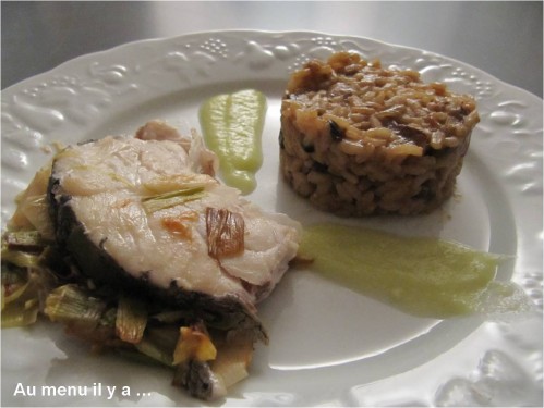 [Recette] Darne de colin, risotto aux champignons, sauce wasabi