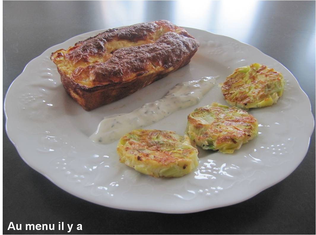 [Recette] Pain de saumon et sa sauce au fromage blanc, galettes de poireaux