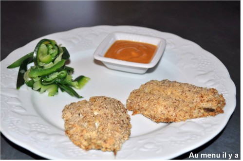 [Recette] Sardines panées et sa sauce épicée, tagliatelles de courgettes