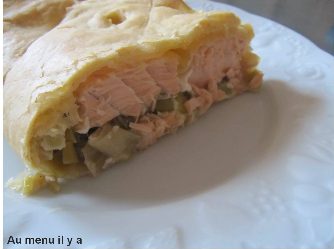 [Recette] Feuilleté au saumon et poireaux